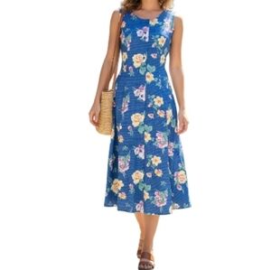 ​Vintage T.R. Bentley 90s Floral Button Front Maxi Dress Viscose Size 10